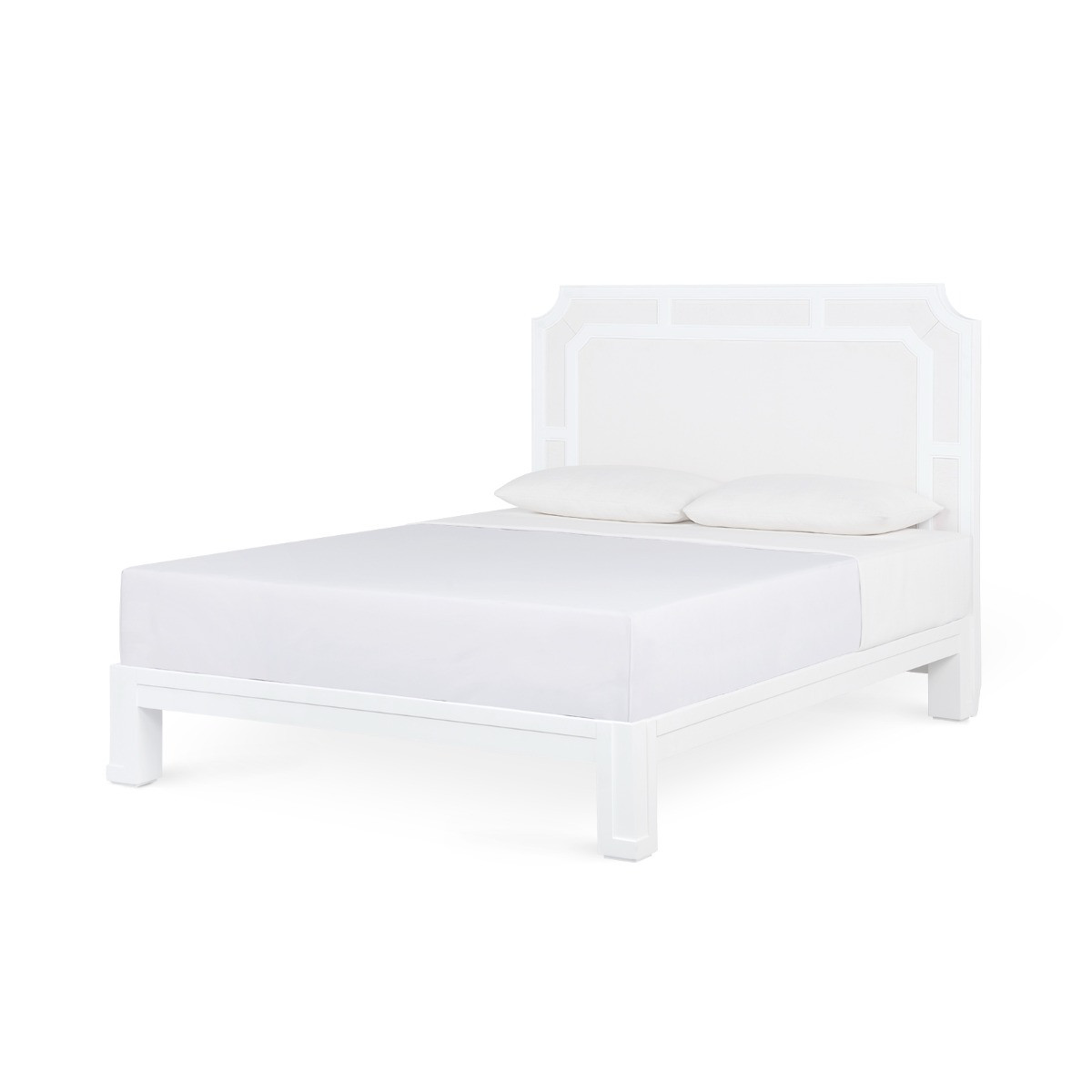 Olivia King Headboard With Ryder Bed Frame, Soft White, Vanilla