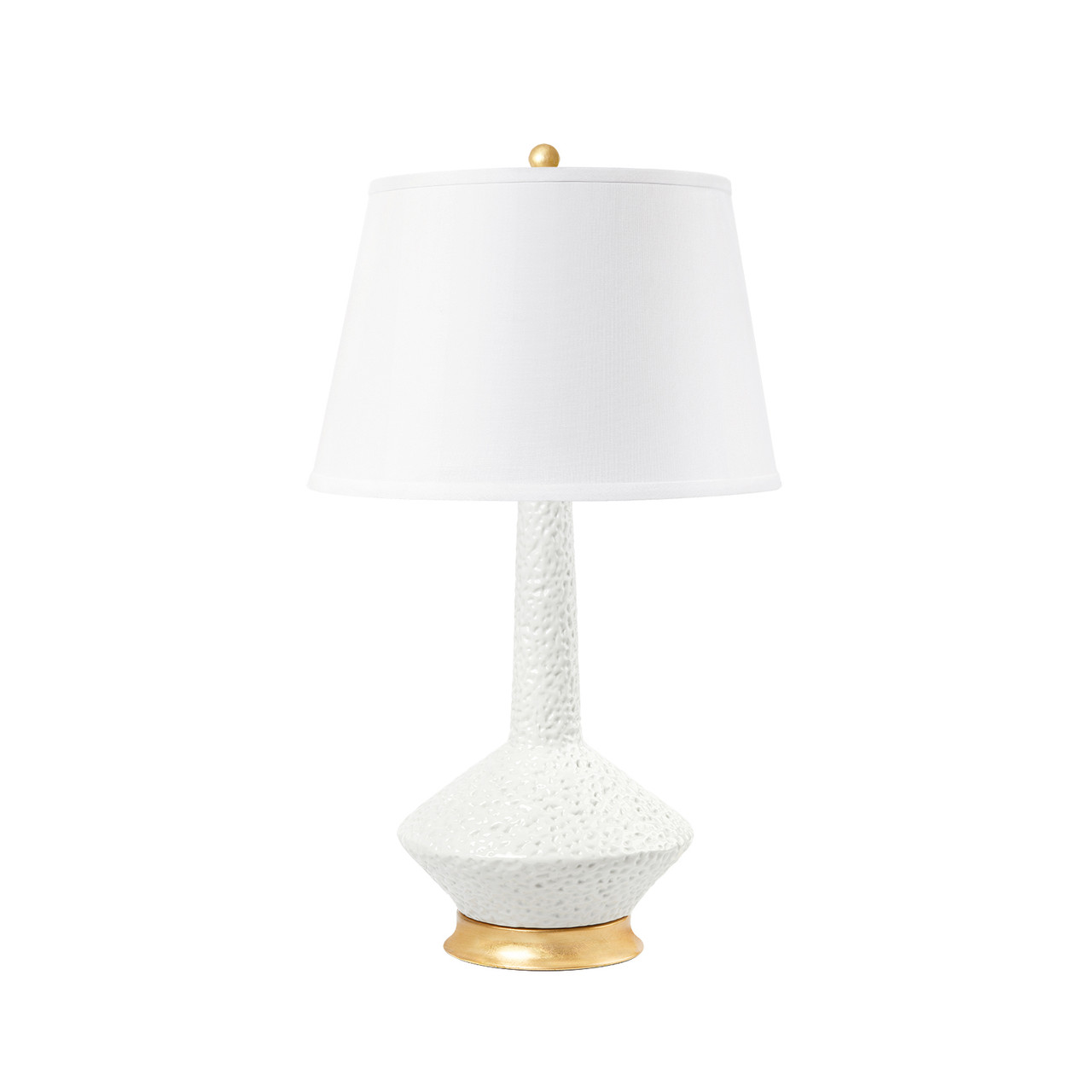 Oporto Tall Lamp with Shade 16-inch White Linen, with Gold, Moon White