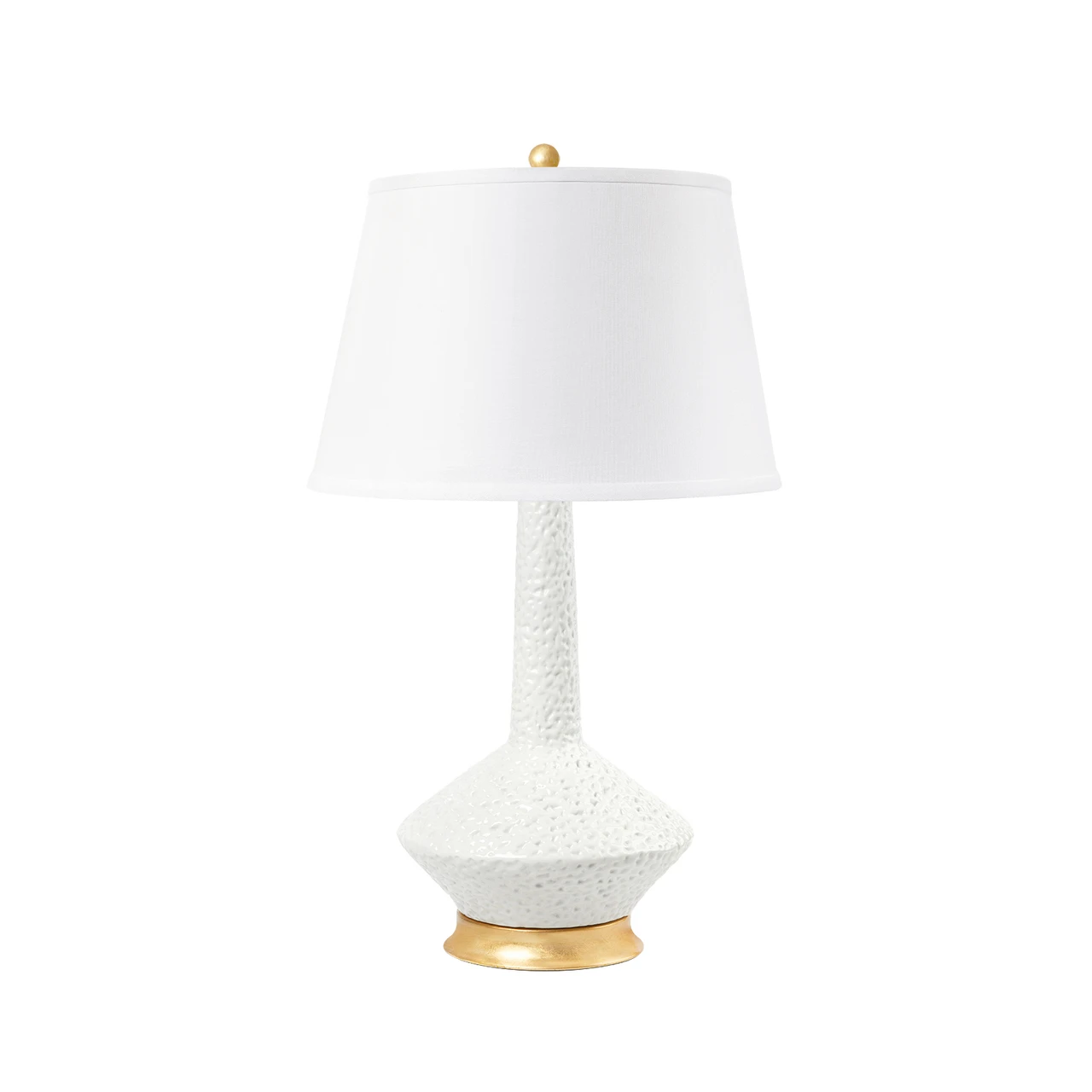Oporto Tall Lamp with Shade 16-inch White Linen, with Gold, Moon White