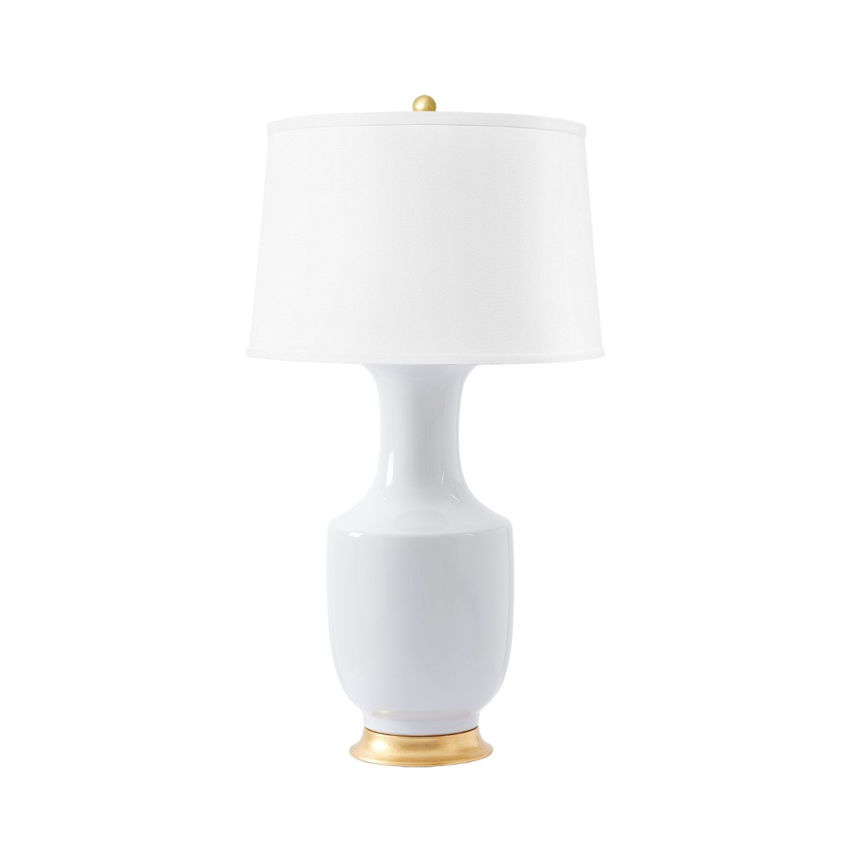 Thalia Lamp with Shade 17-inch White Linen, with Gold, White Smoke