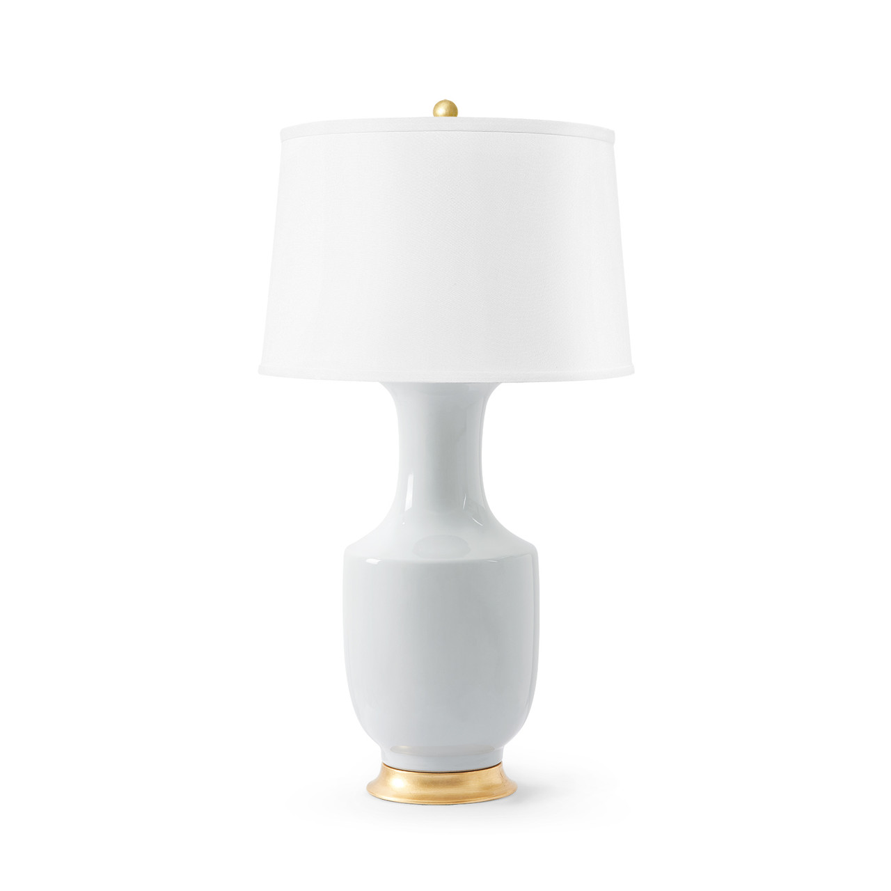 Thalia Lamp with Shade 17-inch White Linen, with Gold, White Smoke