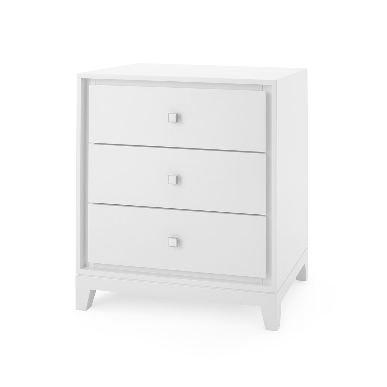 Bergamo 3-Drawer Side Table, White Pearl