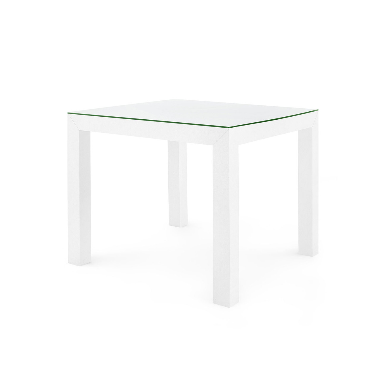 Valentina Grasscloth Game Table, Chiffon White