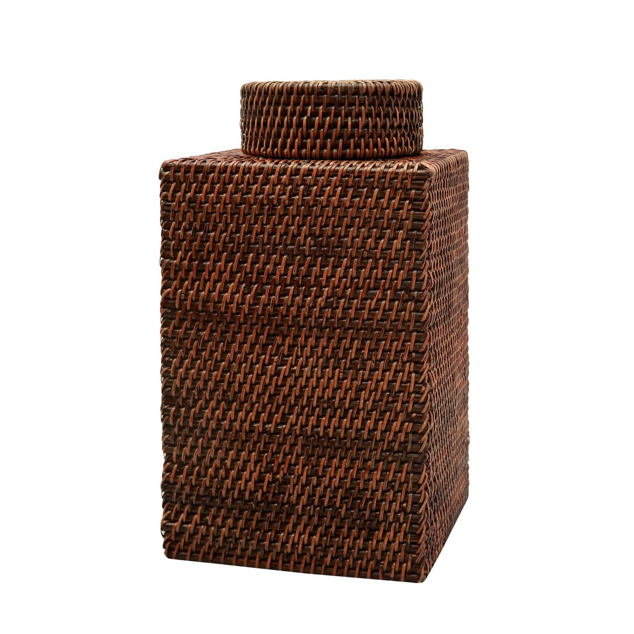 Bali Square Jar, Cocoa