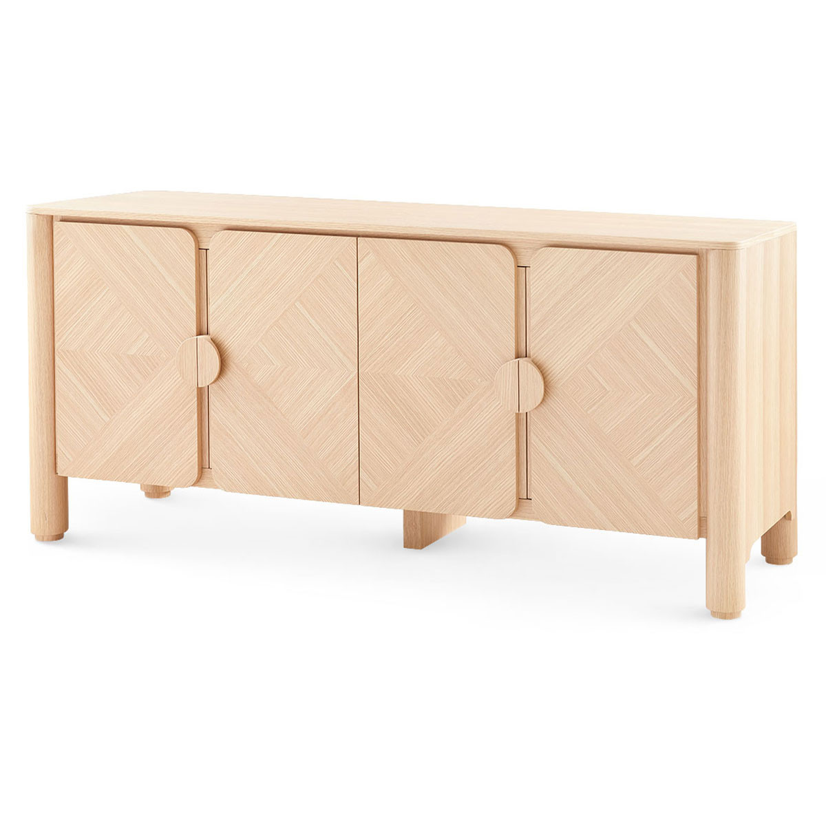 Nolan 4-Door Cabinet, Pristine Oak