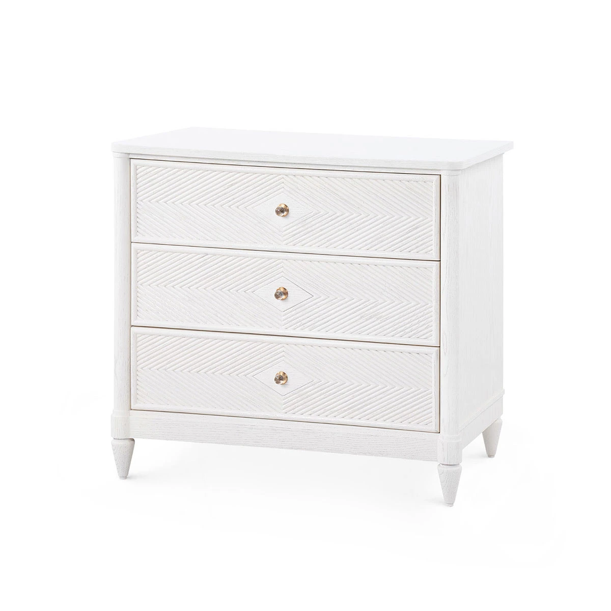 Felicity 3-Drawer Side Table, Glazed Whisper White