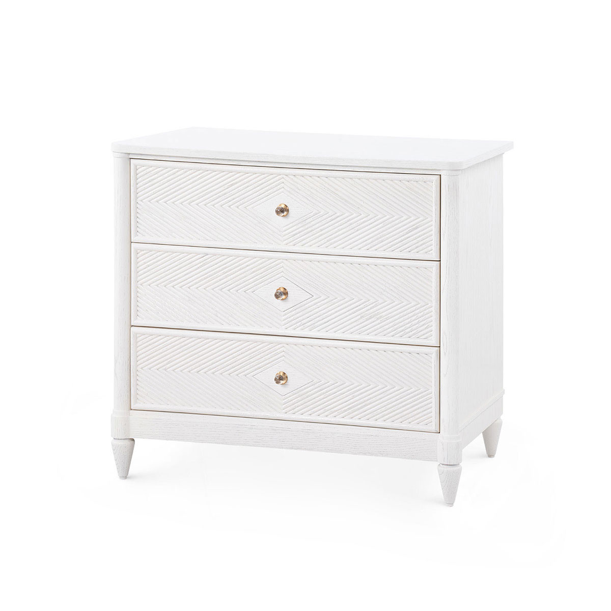 Felicity 3-Drawer Side Table, Glazed Whisper White