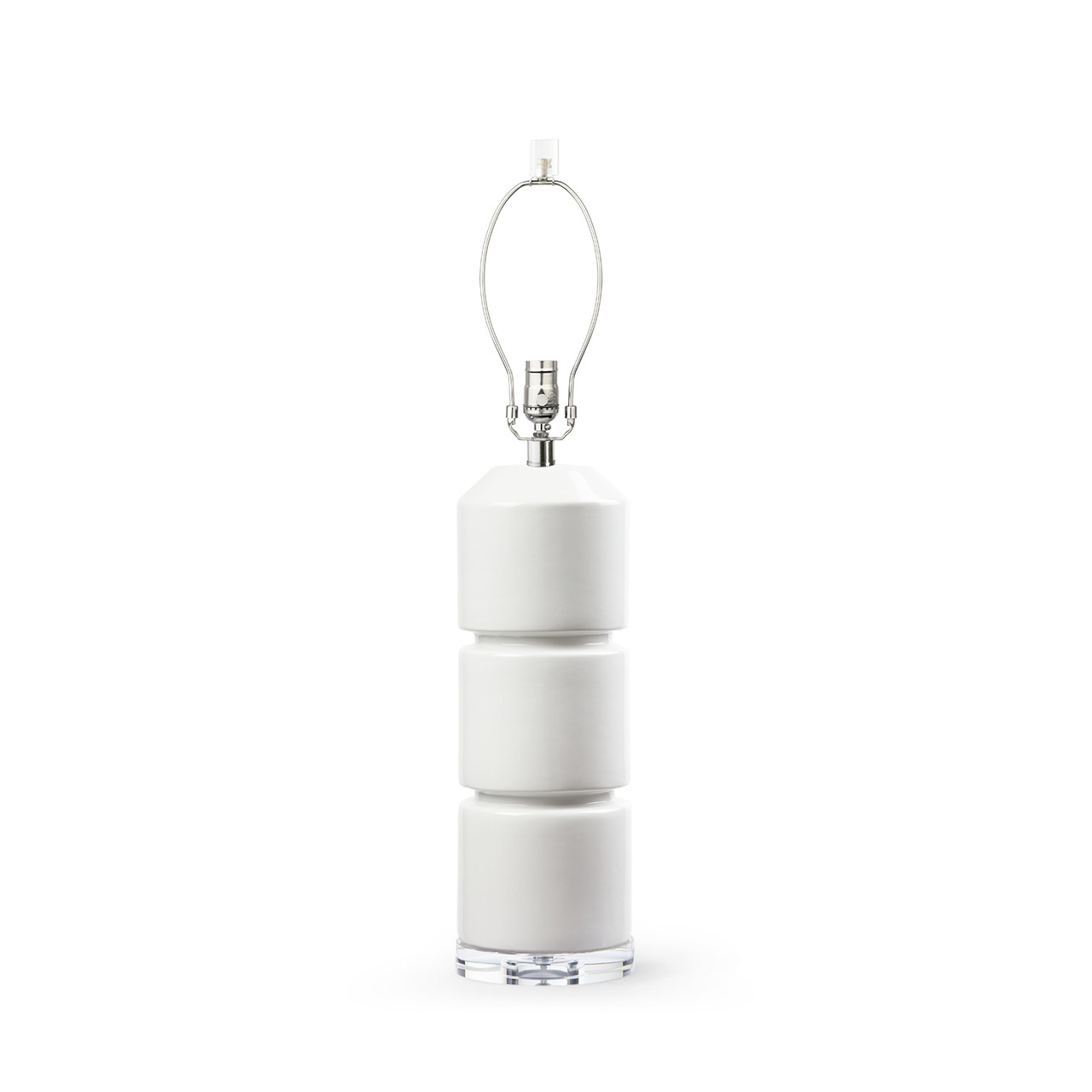 Charles Lamp Without Shade, Ivory Frost
