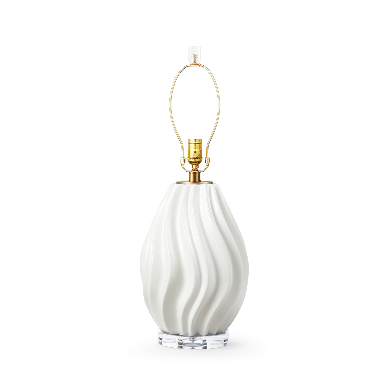 Tulum Lamp Without Shade, Ivory Frost