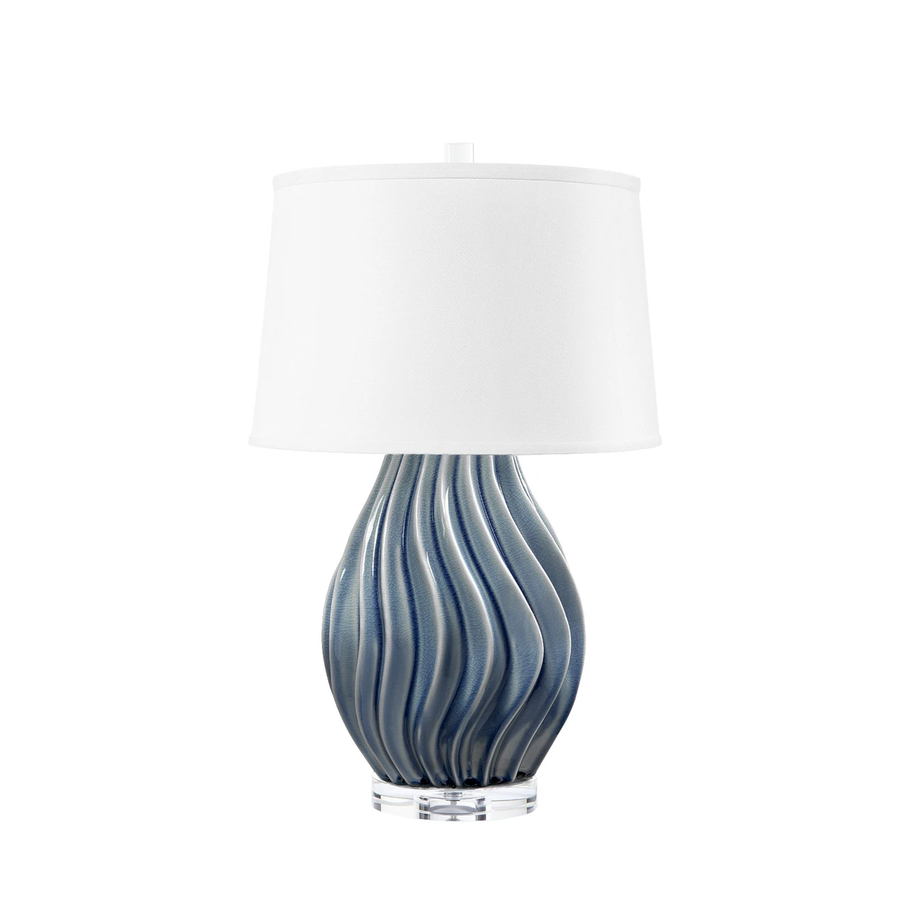 Tulum Lamp with Shade 17-inch White Linen, with Gold, Sky Breeze