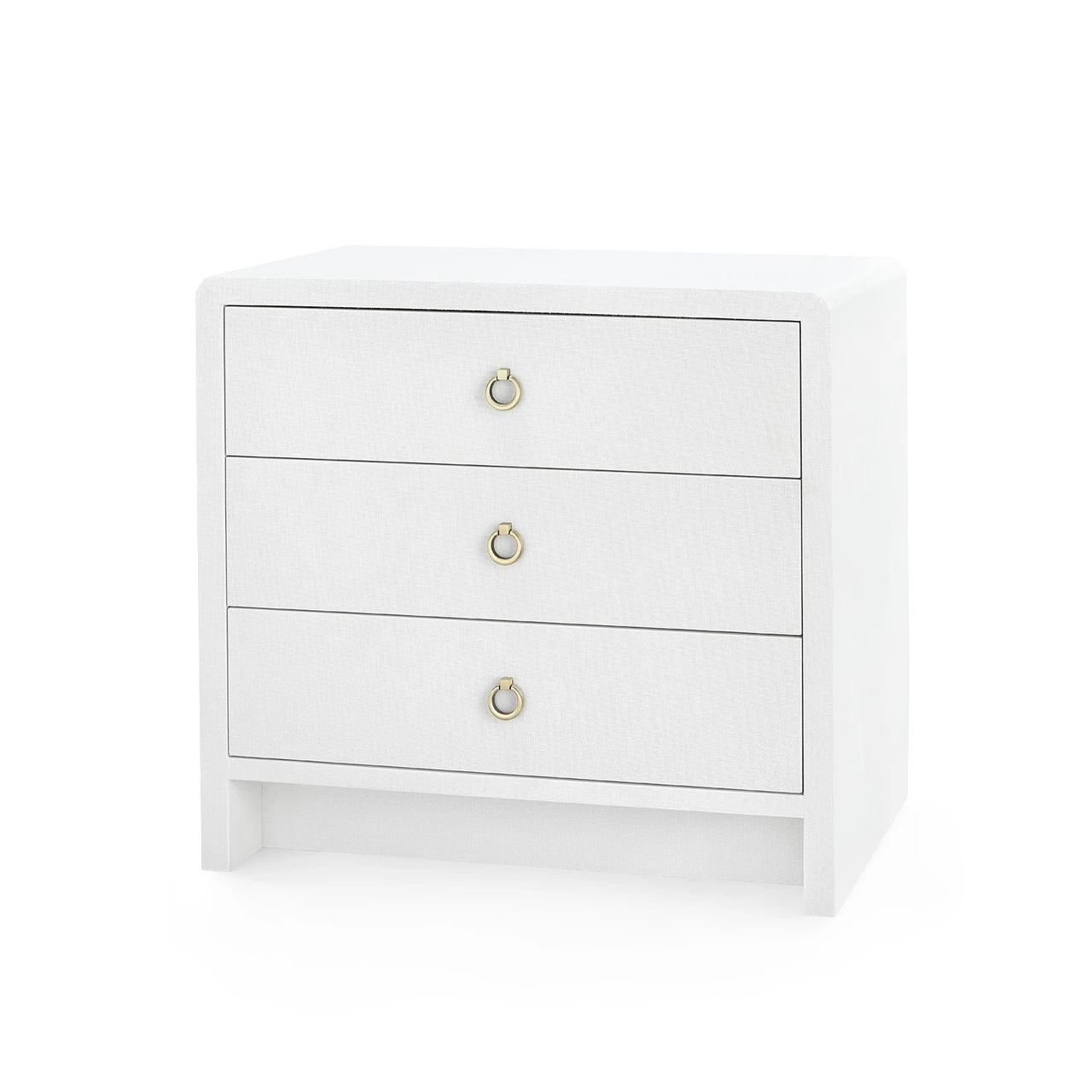 Bryant Linen 3-Drawer Side Table, Chiffon White