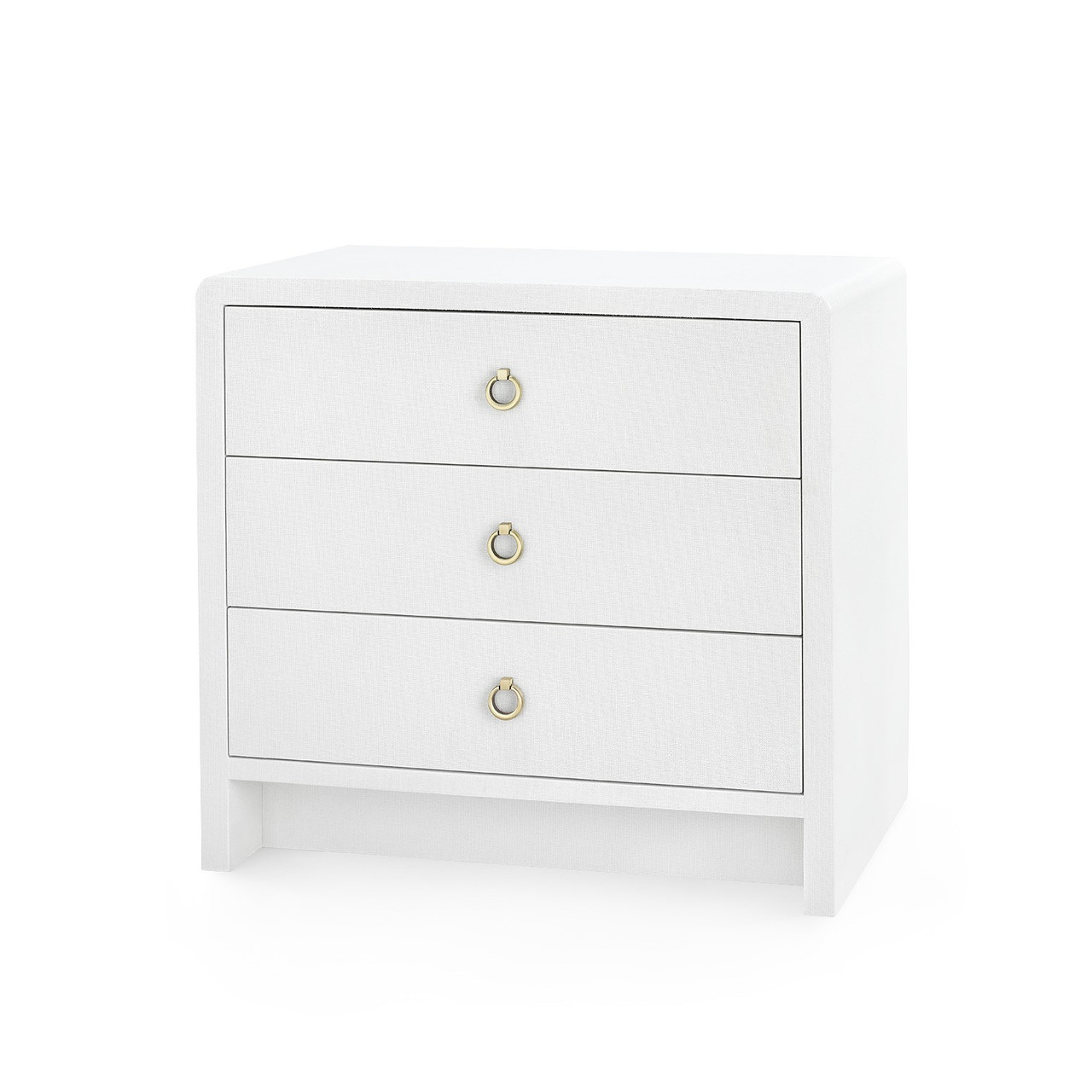 Bryant Linen 3-Drawer Side Table, Chiffon White