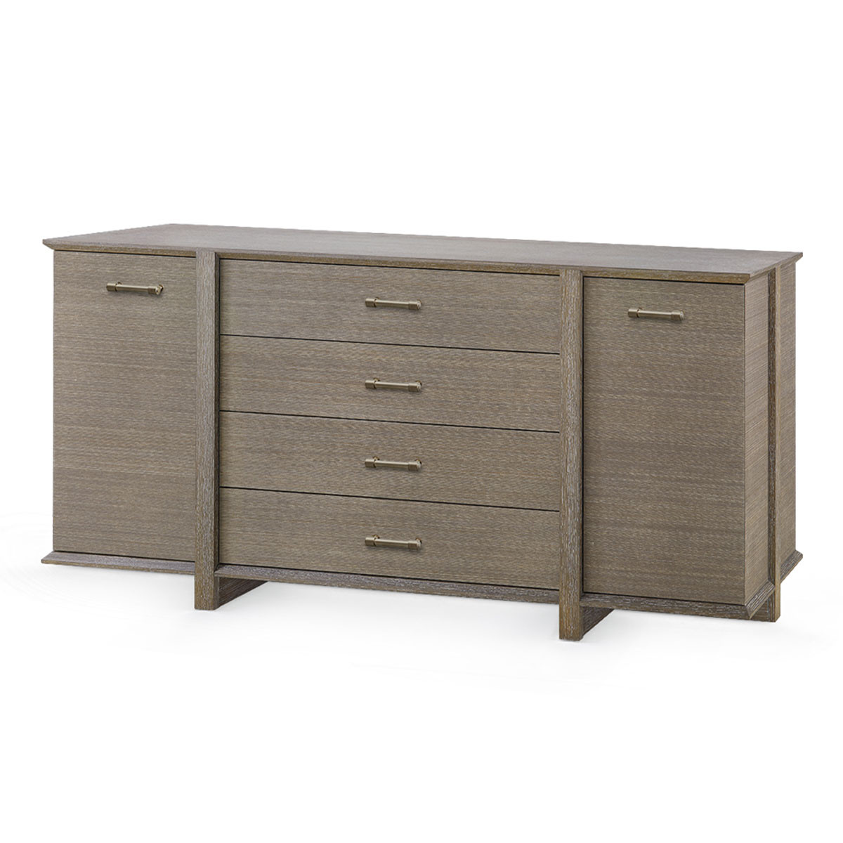 Watson 4-Drawer and 2-Door Cabinet, Light Mocha Shimmer Weave