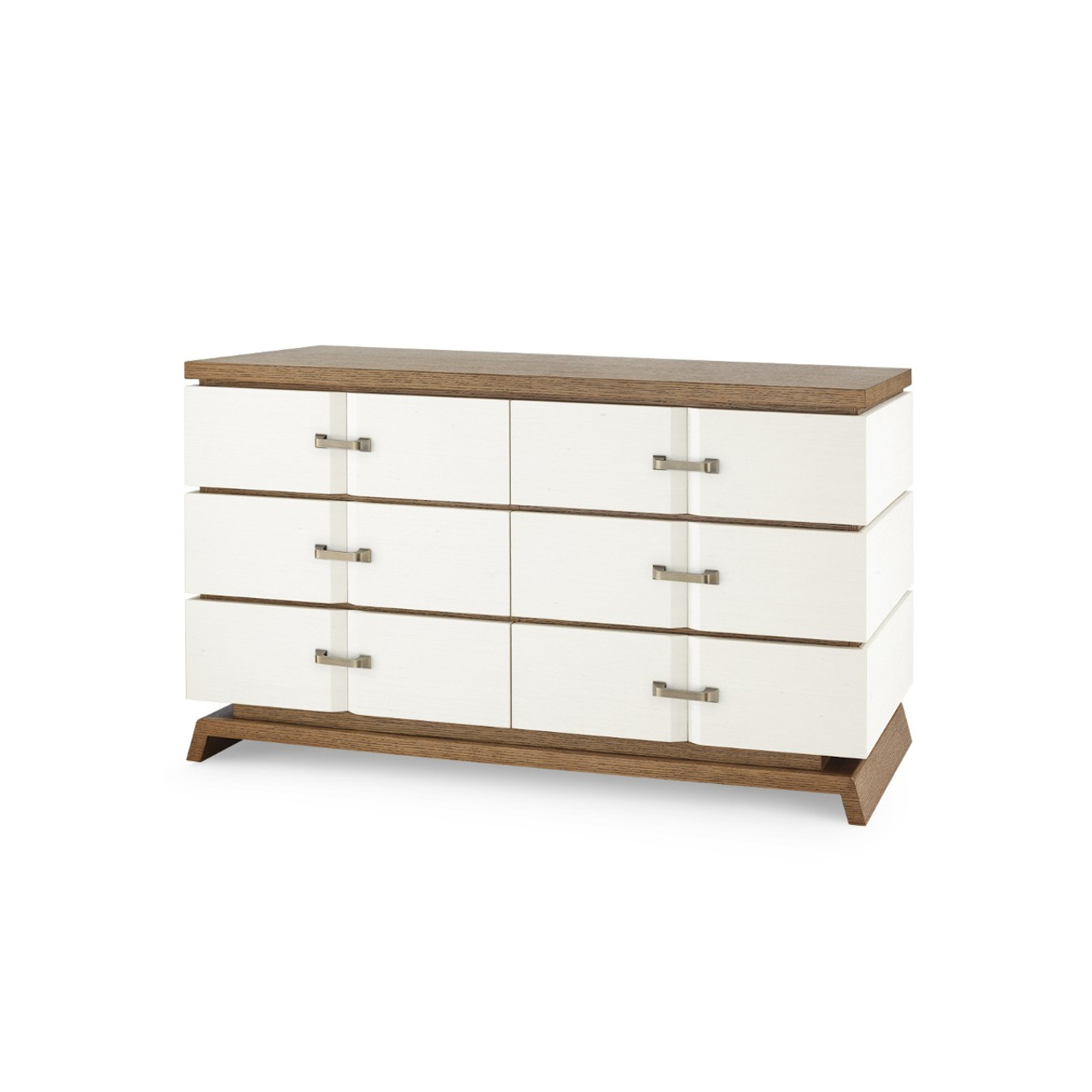 Tristan 6-Drawer, Sand White, Sesame Finish Oak Veneer
