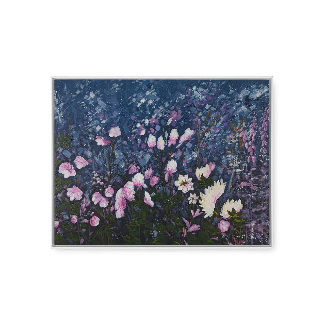 Wildflower Framed Canvas, Blue