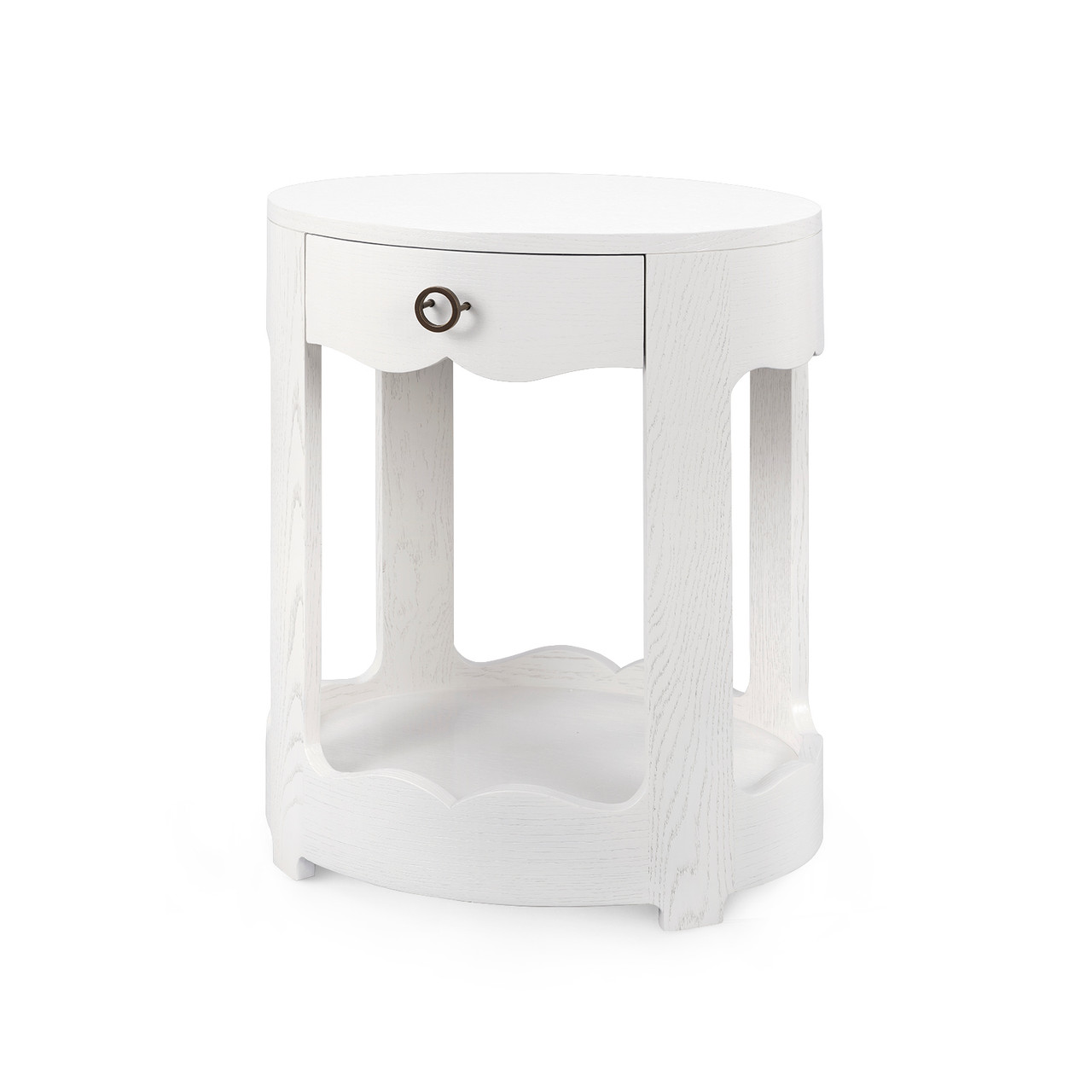 Scarlett 1-Drawer Side Table, Glazed Whisper White
