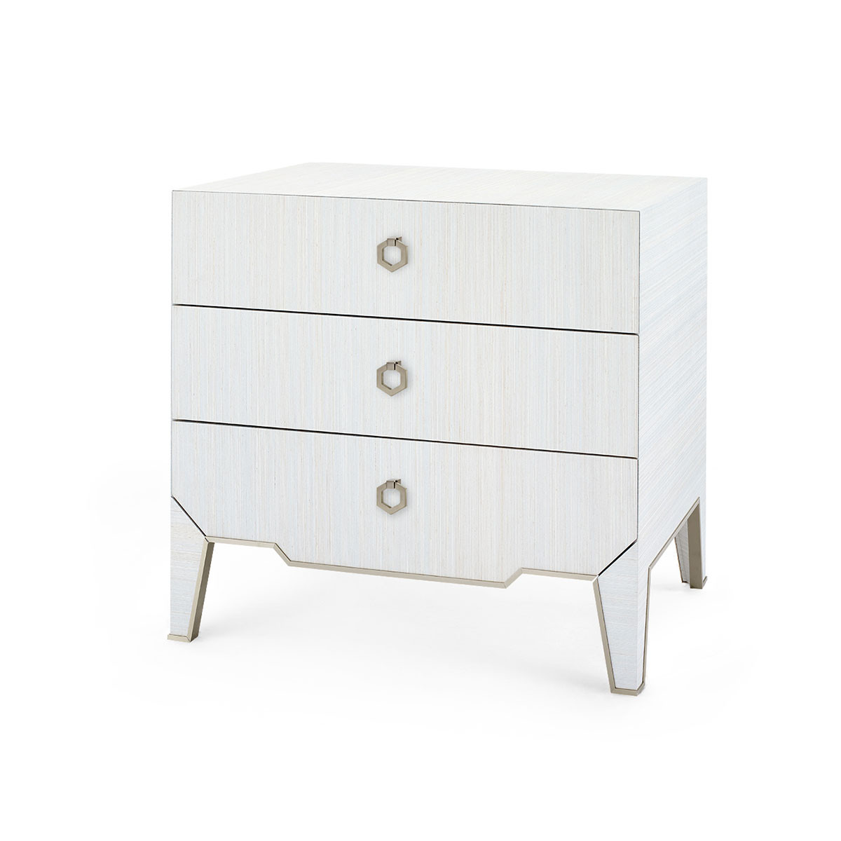 Madeline 3-Drawer Side Table, Platinum Shimmer