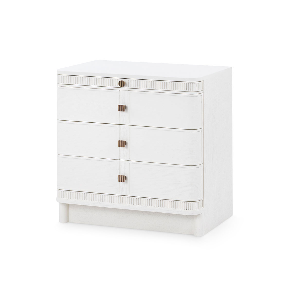 Sienna 3-Drawer Side Table, Glazed Whisper White
