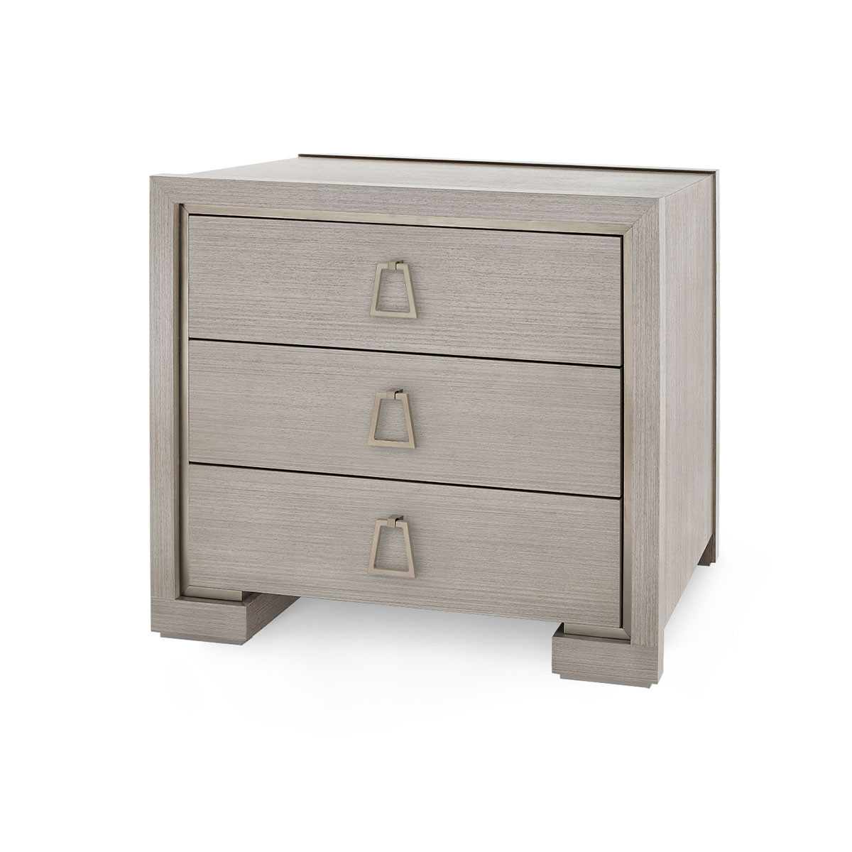 Blake 3-Drawer Side Table, Taupe Gray