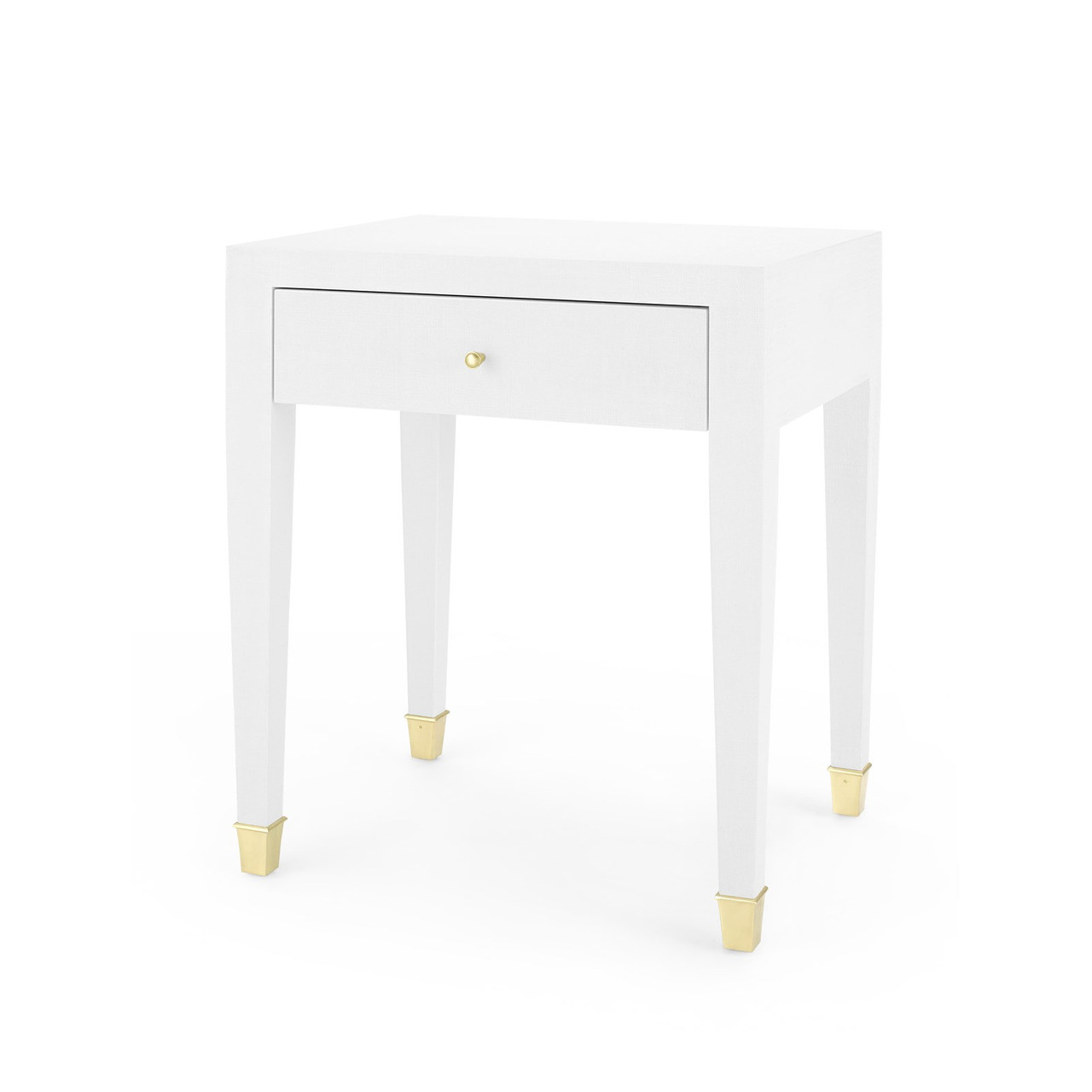 Claudette 1-Drawer Side Table, Cream, Brass