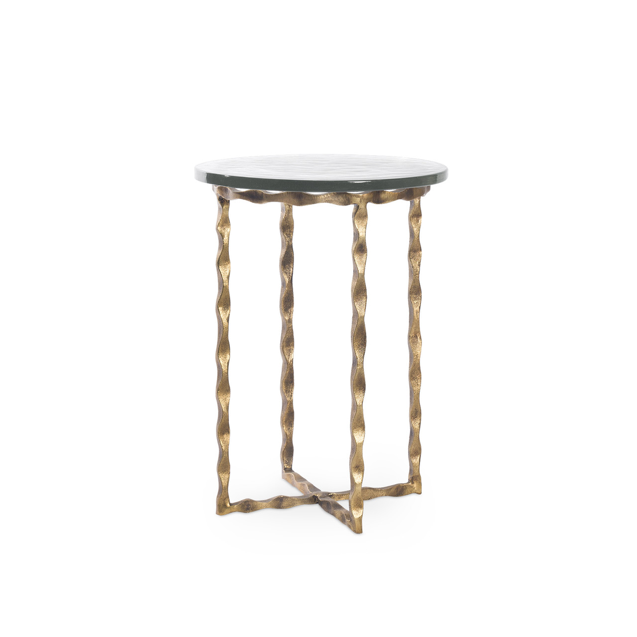 Kyra Accent Table, Antique Brass