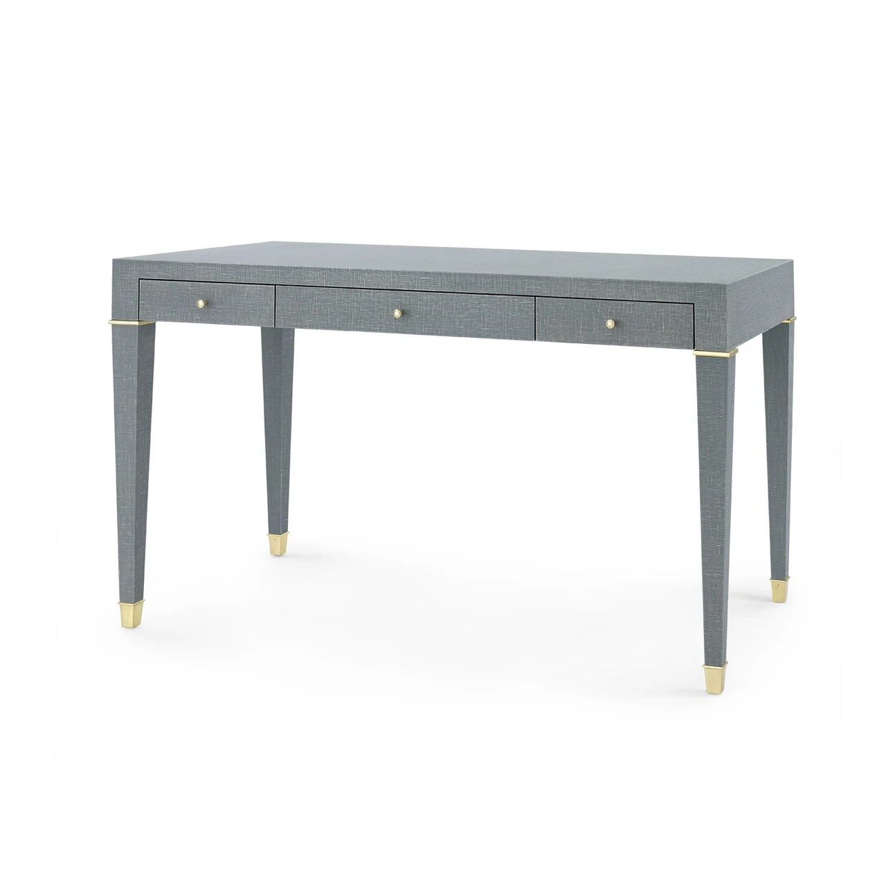 Claudette Desk, Washed Winter Gray, Brass
