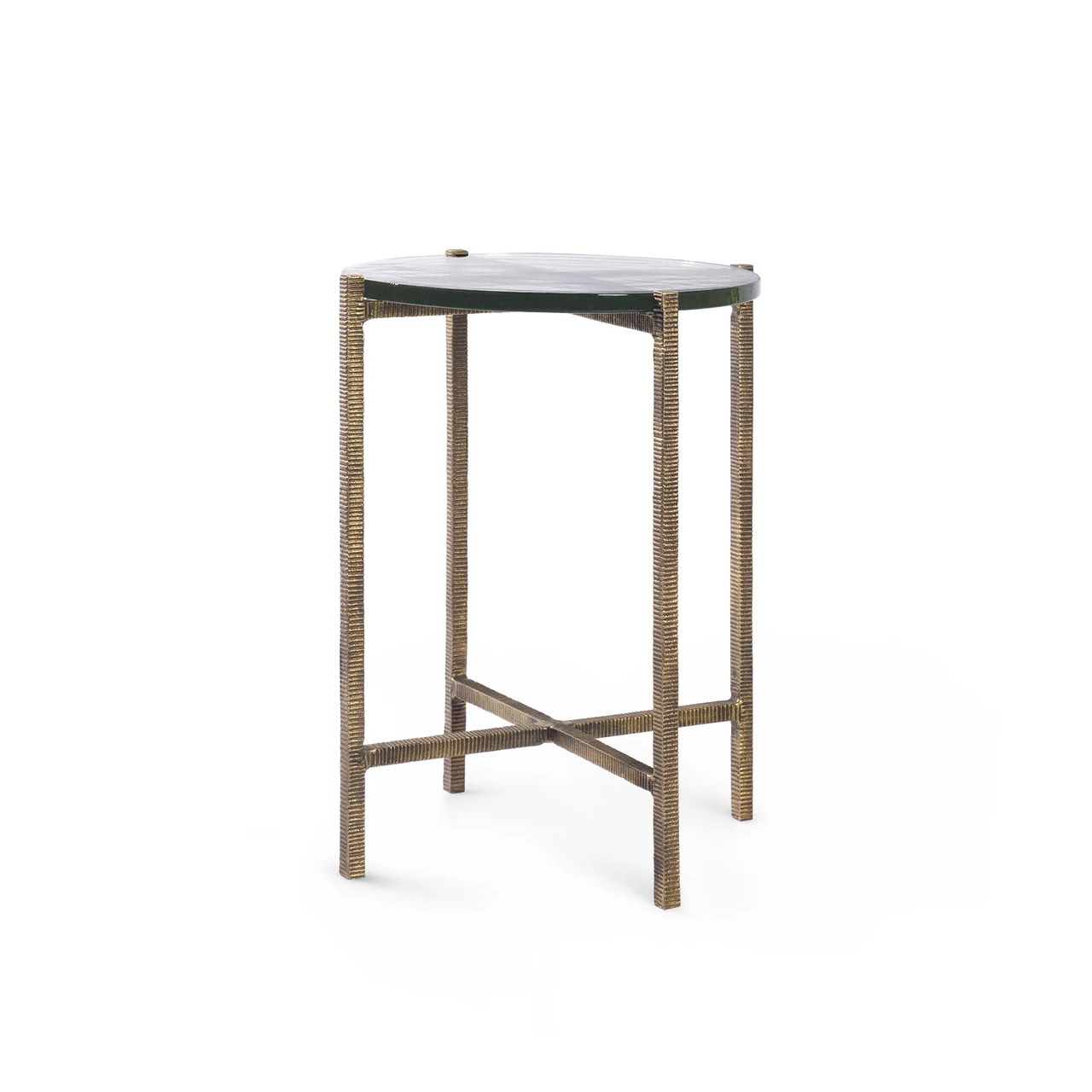 Gideon Large Accent Table, Antique Brass