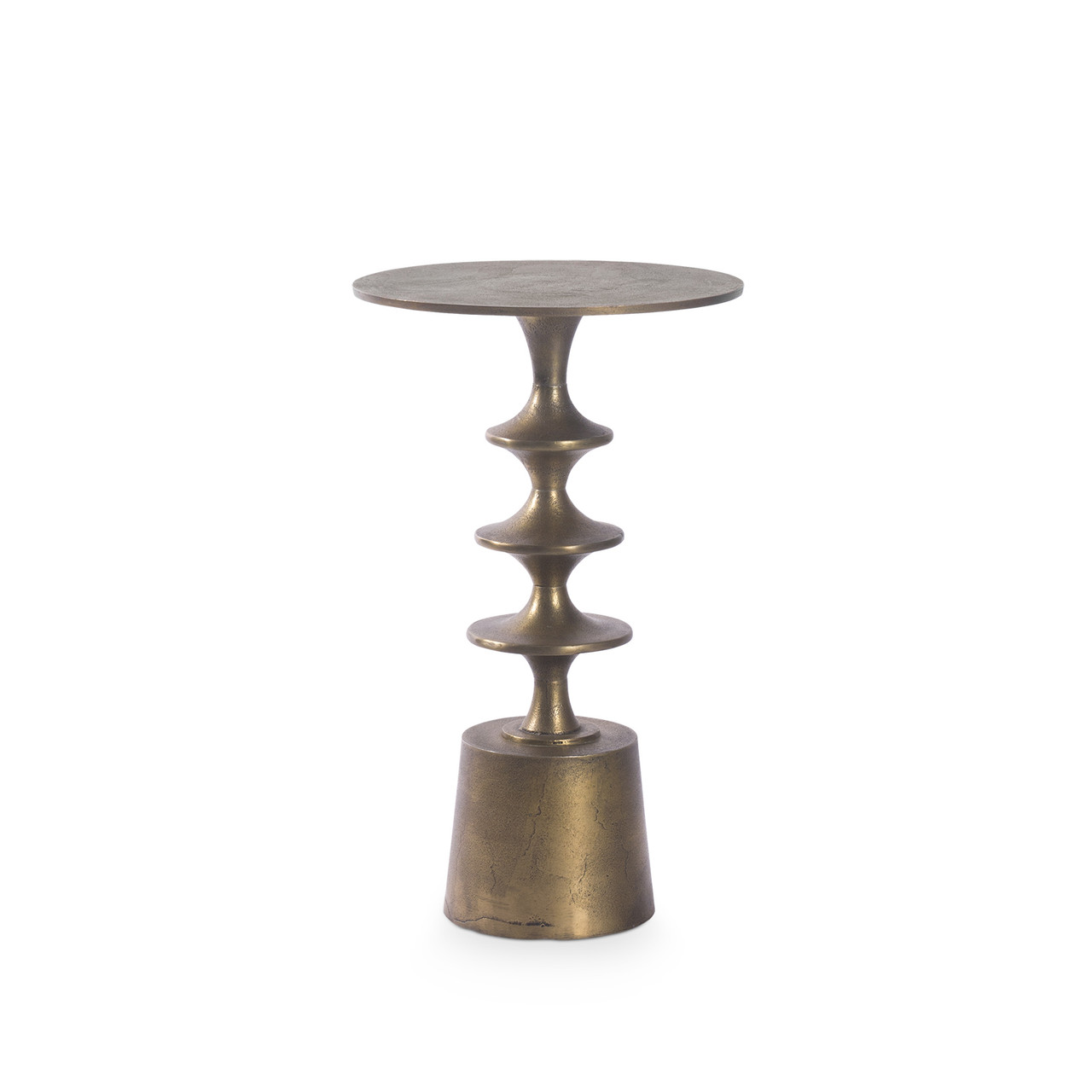 Harmon Small Accent Table, Antique Brass