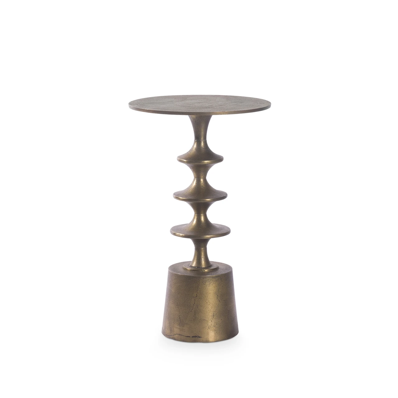 Harmon Small Accent Table, Antique Brass