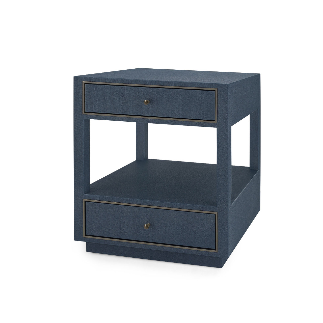 Carmen 2-Drawer Side Table, Blue Steel