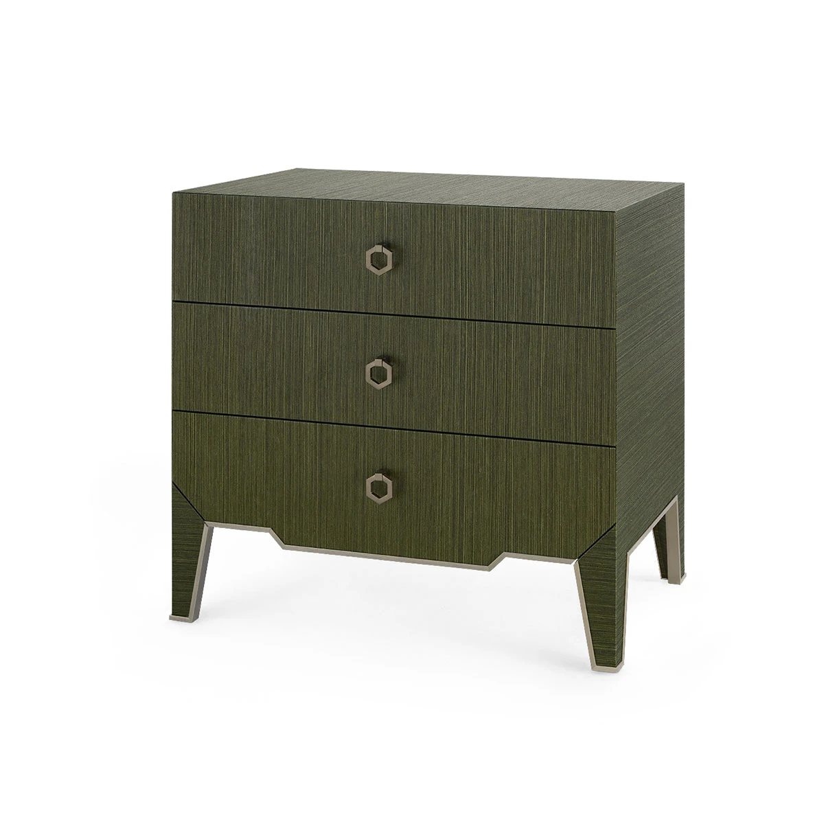Madeline 3-Drawer Side Table, Deep Olive
