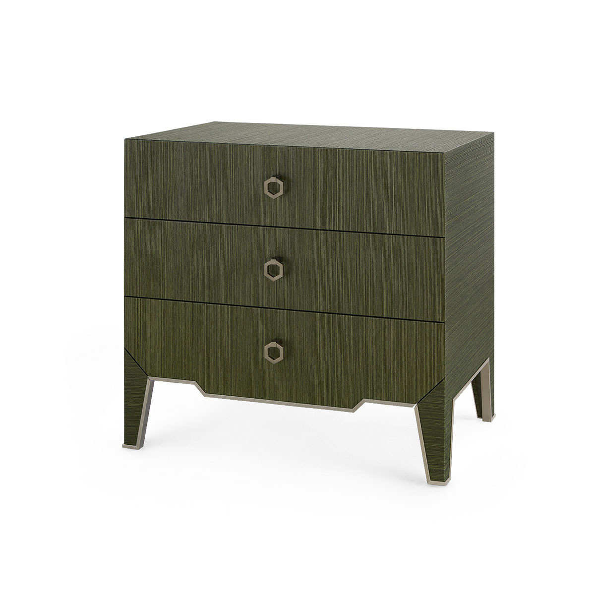 Madeline 3-Drawer Side Table, Deep Olive