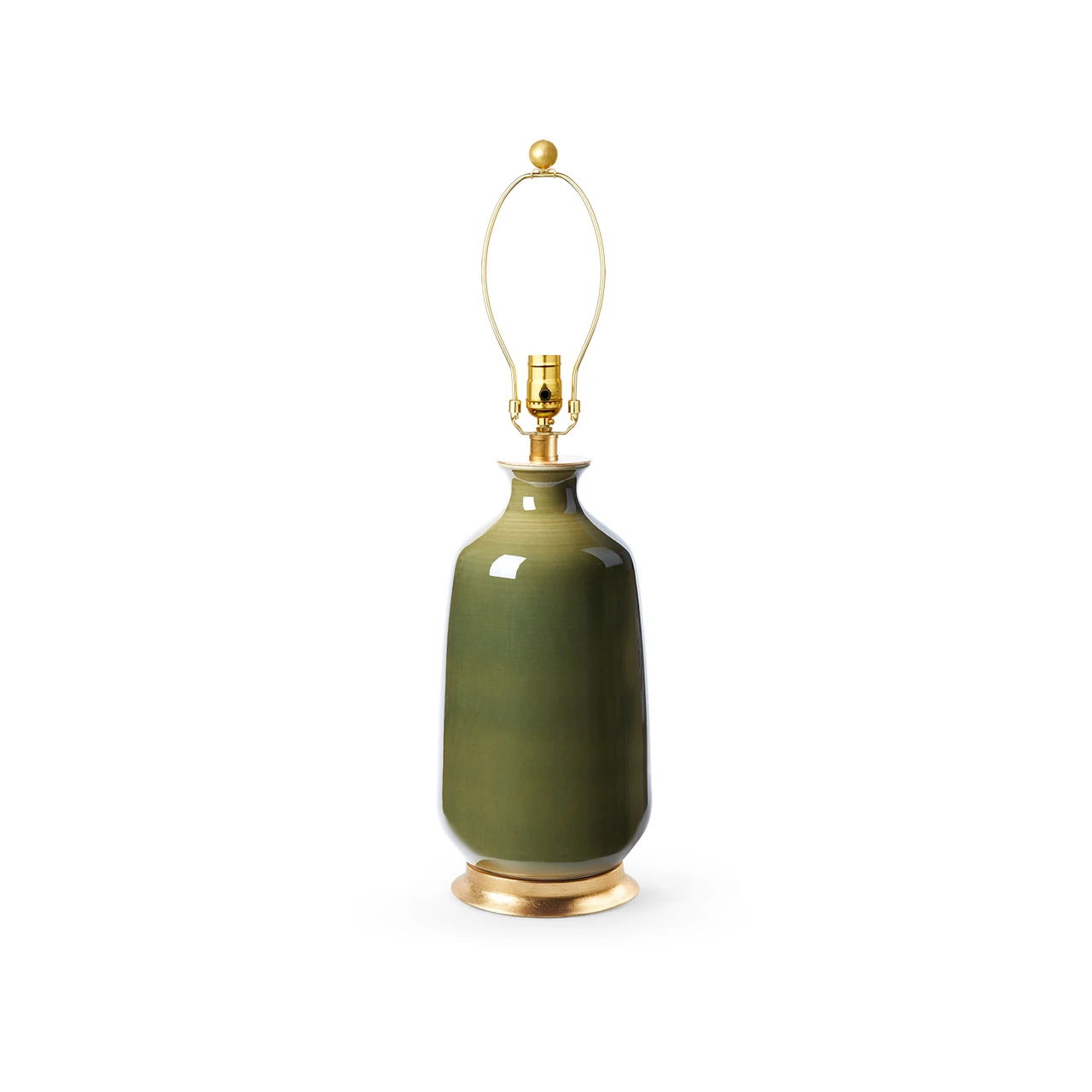 Carolyn Lamp Without Shade, Olive Green