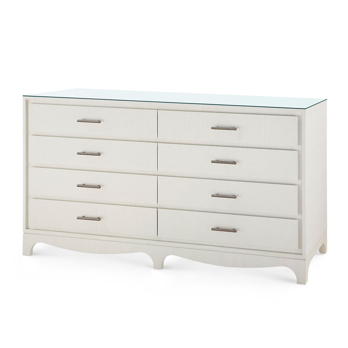 Barrett Extra Large 8-Drawer with Glass Top, Sand White