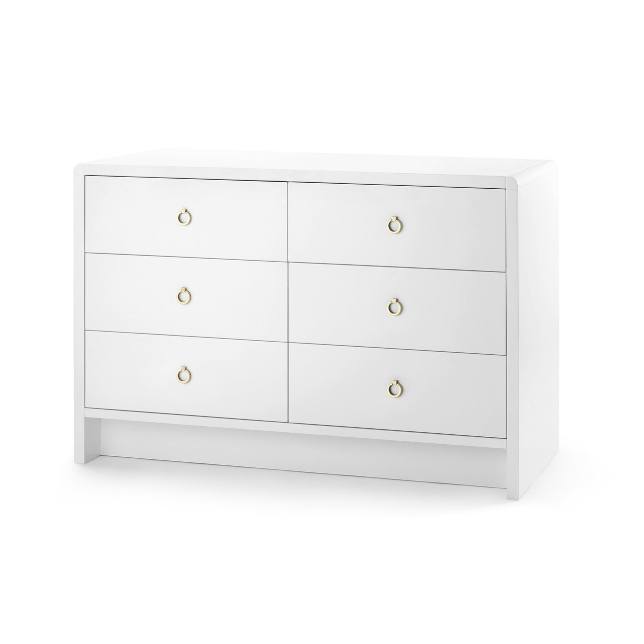 Bryant Extra Large 6-Drawer with Glass Top, White Pearl