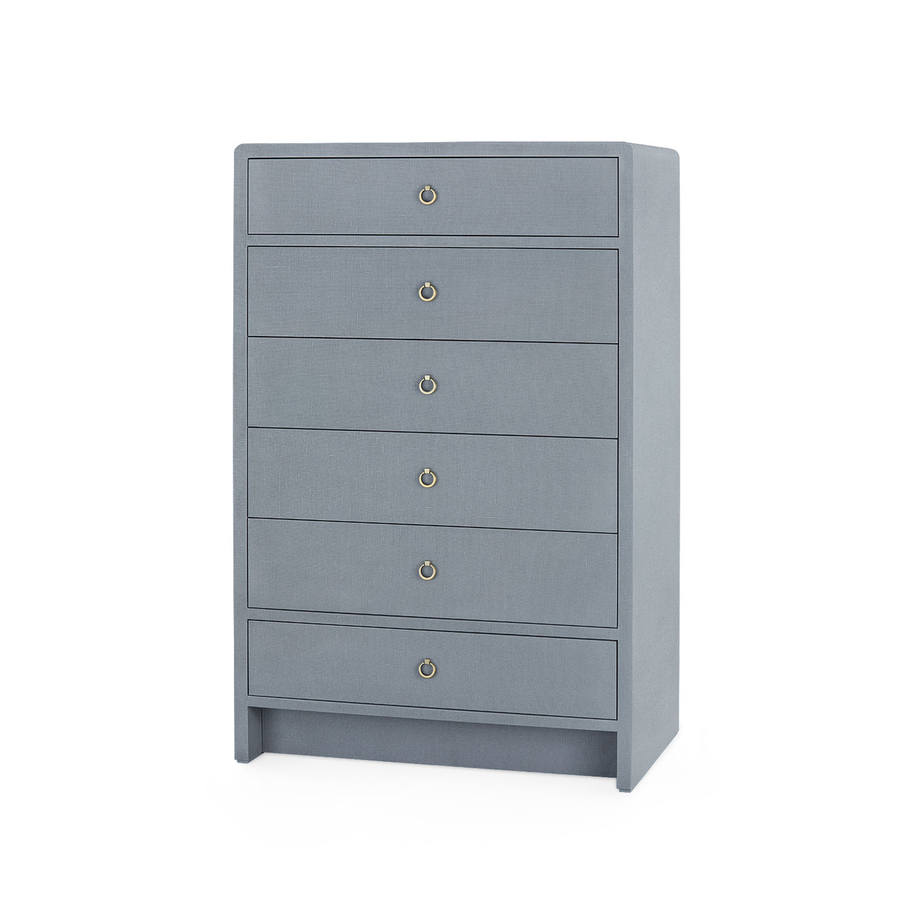 Bryant Tall 6-Drawer with Glass Top, Winter Gray