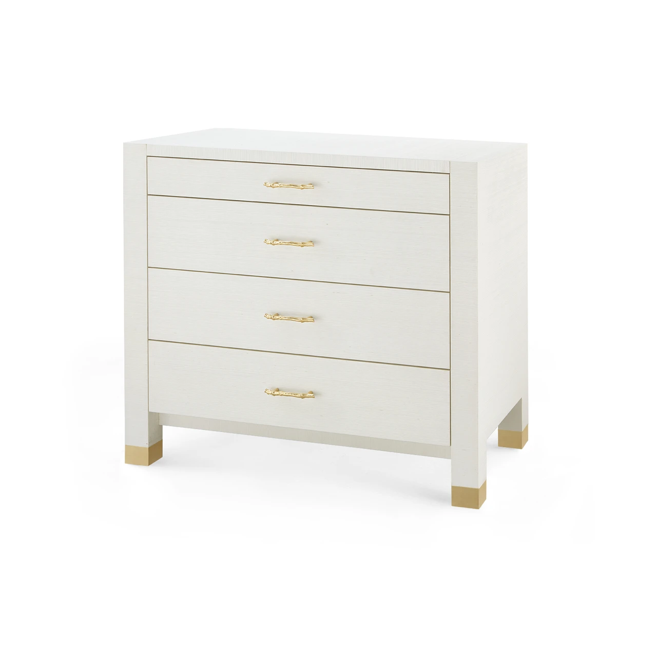Camden Large 4-Drawer with Glass Top, Sand White