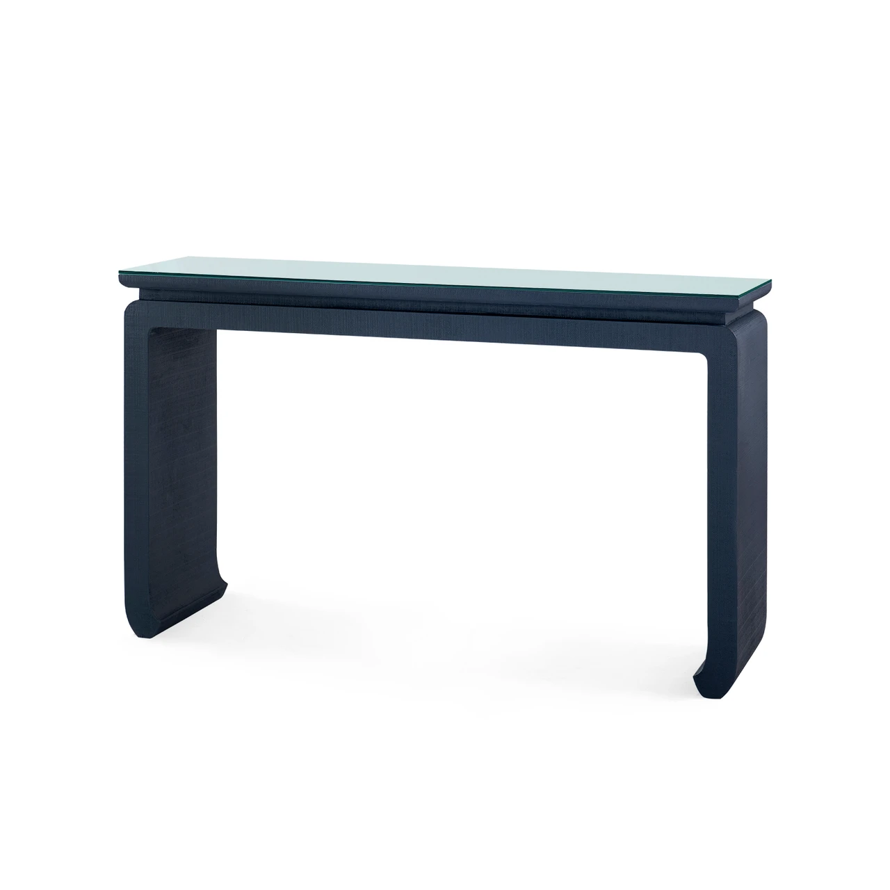 Elina Console with Glass Top, Storm Blue