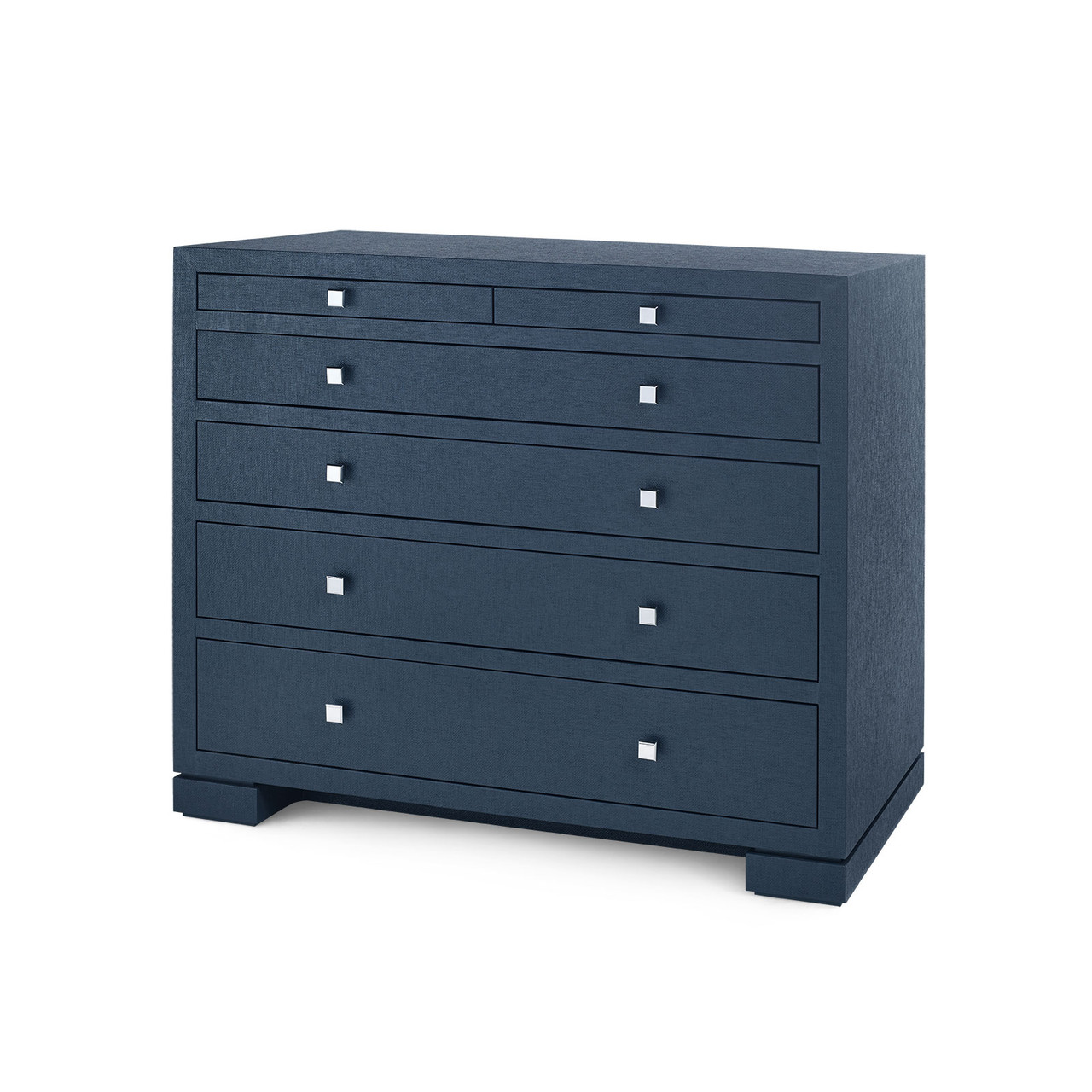 Frances 6-Drawer with Glass Top, Deep Navy