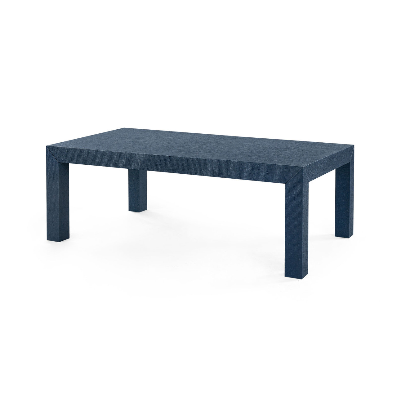 Parsons Coffee Table with Glass Top, Deep Navy