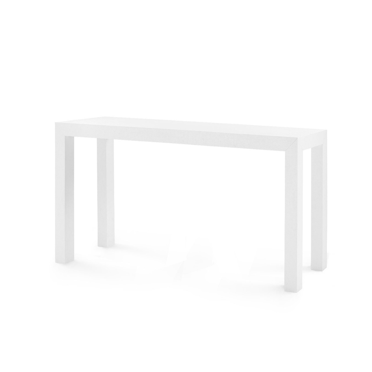 Parsons Large Console with Glass Top, Chiffon White