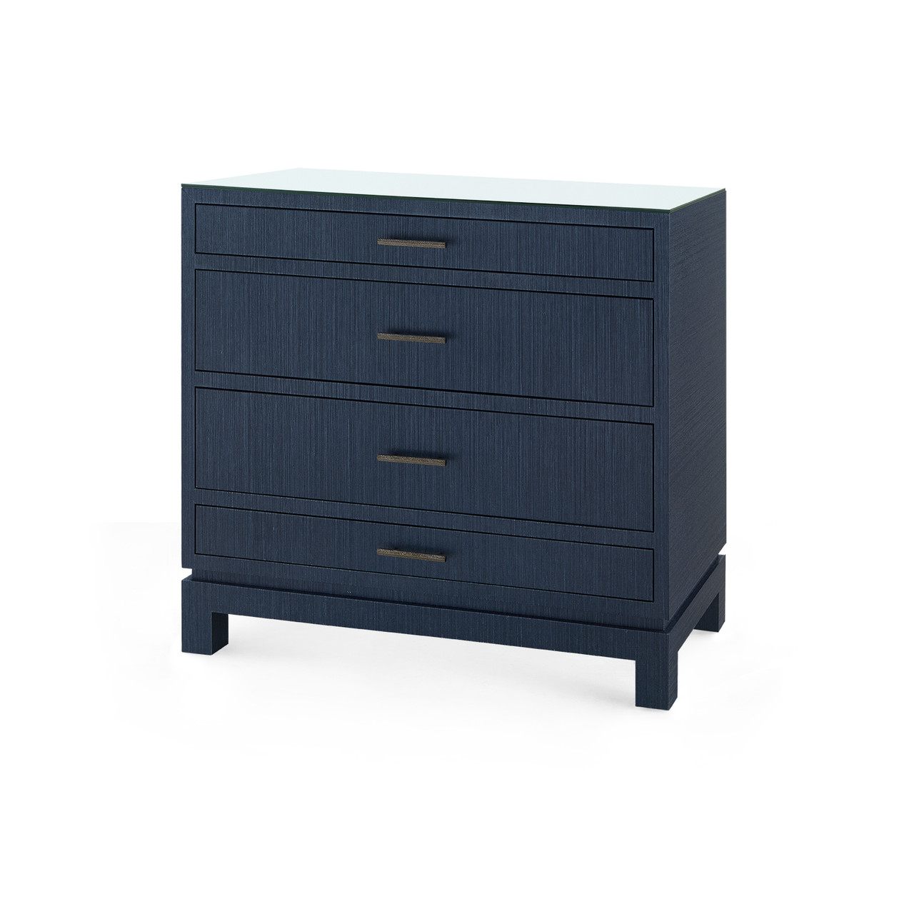 Florence Large 4-Drawer with Glass Top, Selvage Blue