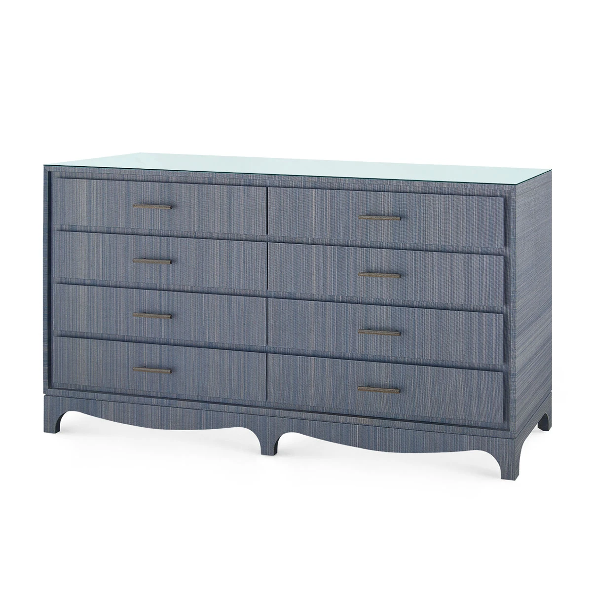 Barrett Extra Large 8-Drawer with Glass Top, Denim Mist