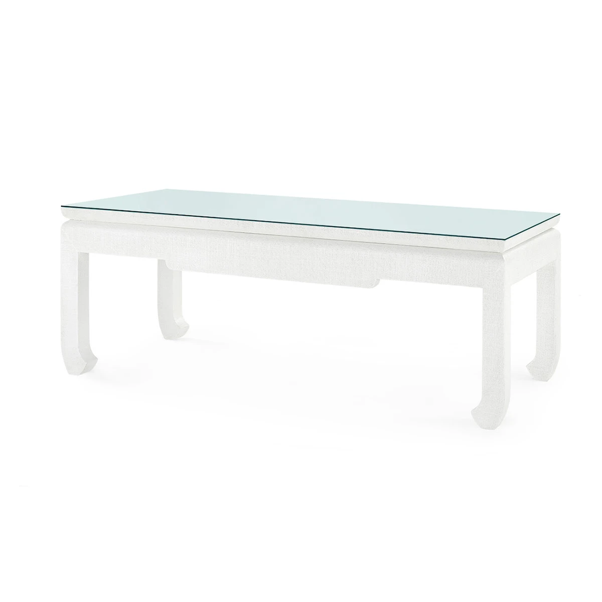 Bethany Coffee Table with Glass Top, Vanilla