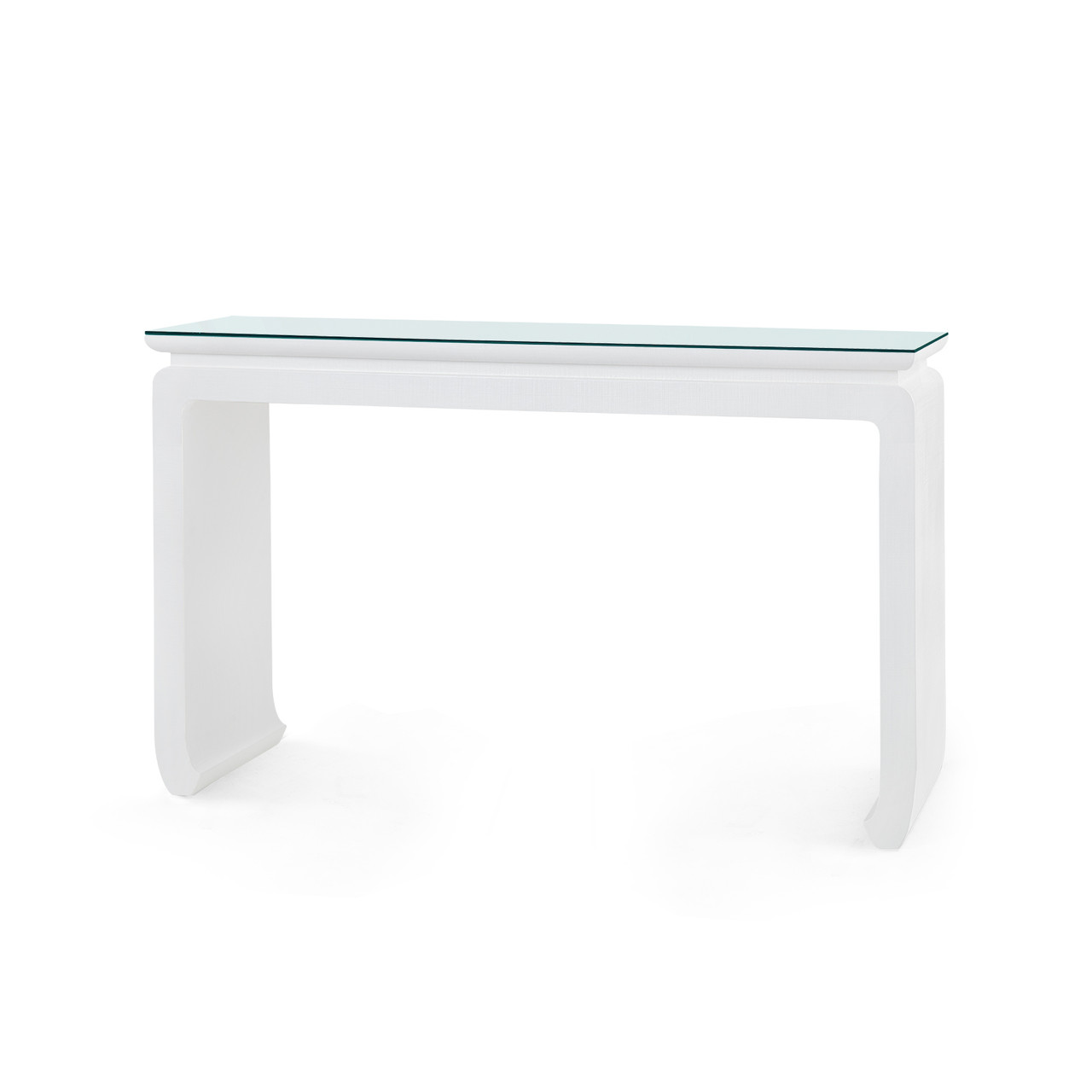Elina Console with Glass Top, Vanilla