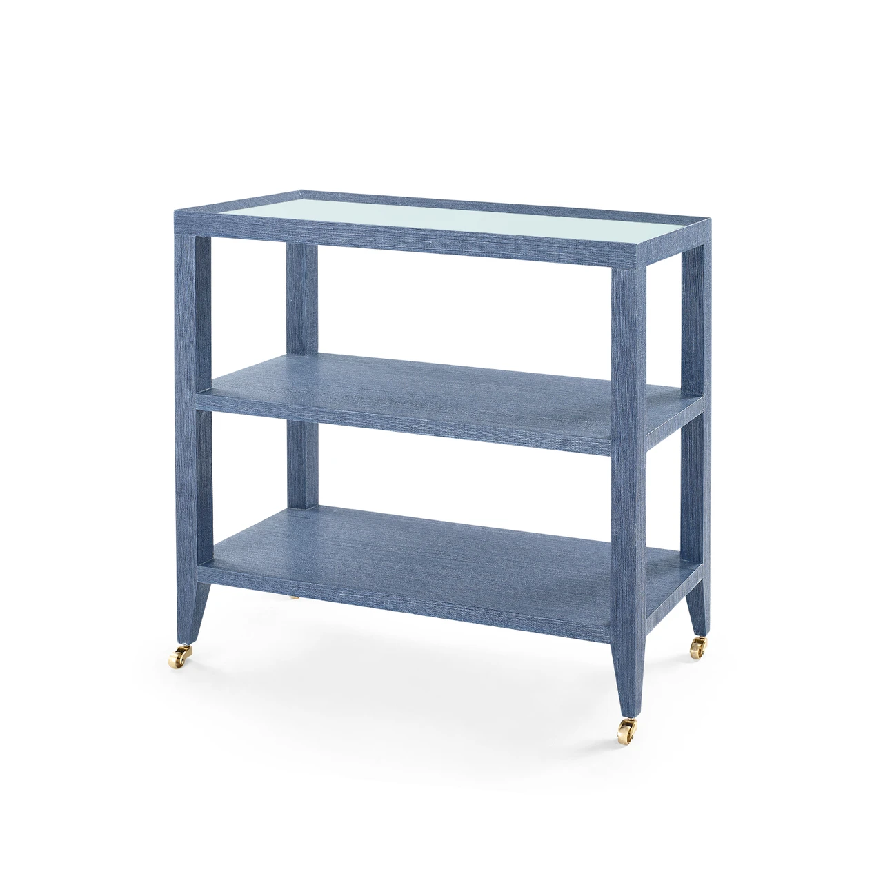 Isadora Console Table with Glass Top, Navy Blue