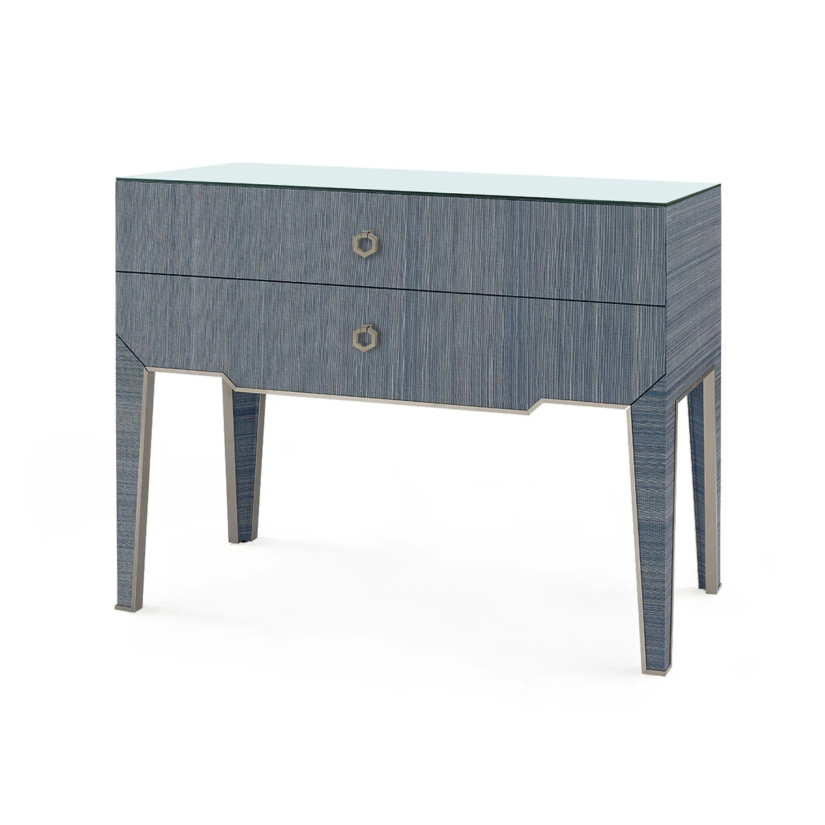 Madeline Console with Glass Top, Colonial Blue