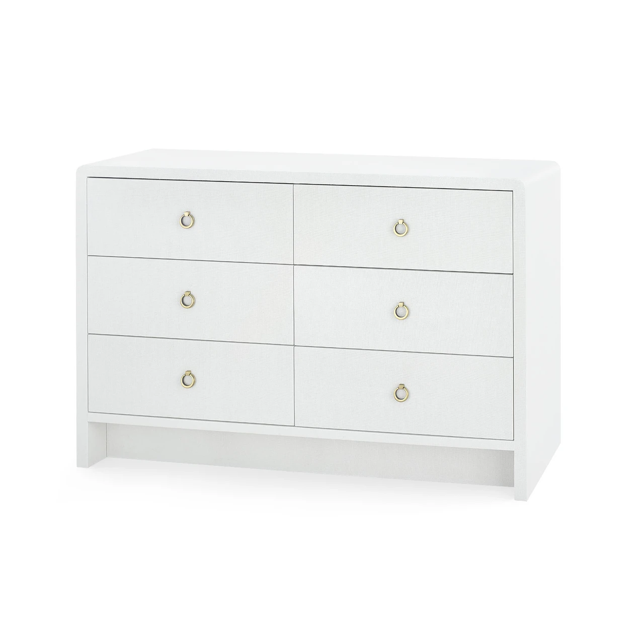 Bryant Linen Extra Large 6-Drawer with Glass Top, Chiffon White