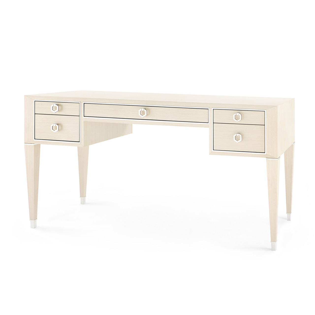 Morris Desk, Blanched Oak and Nickel