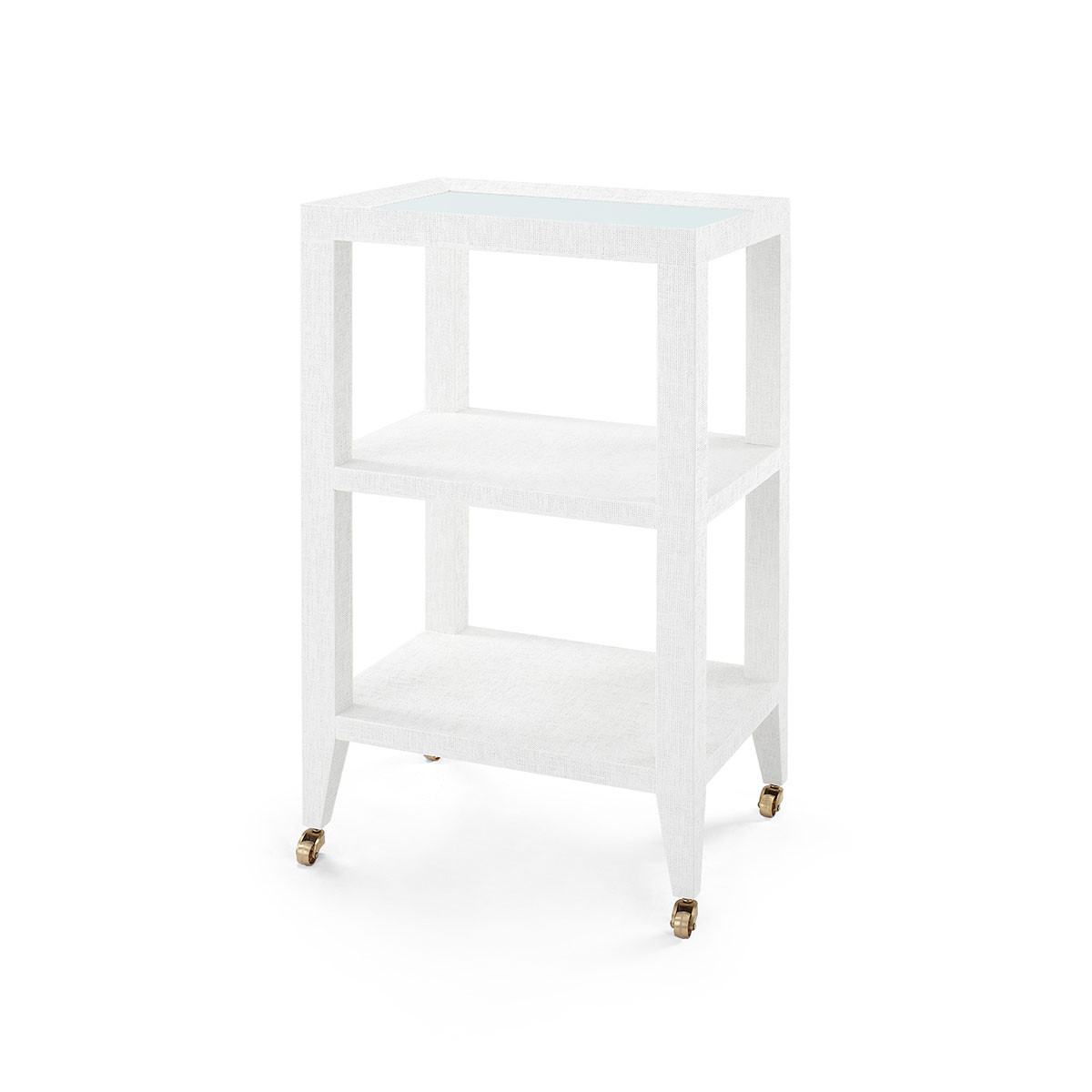 Isadora Side Table with Glass Top, Chiffon White